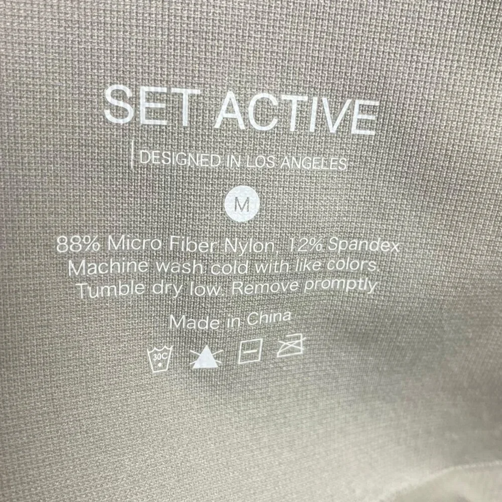 Set Active‎ Women's M Sculptflex Leggings Beige Nylon Spandex Athletic Sporty